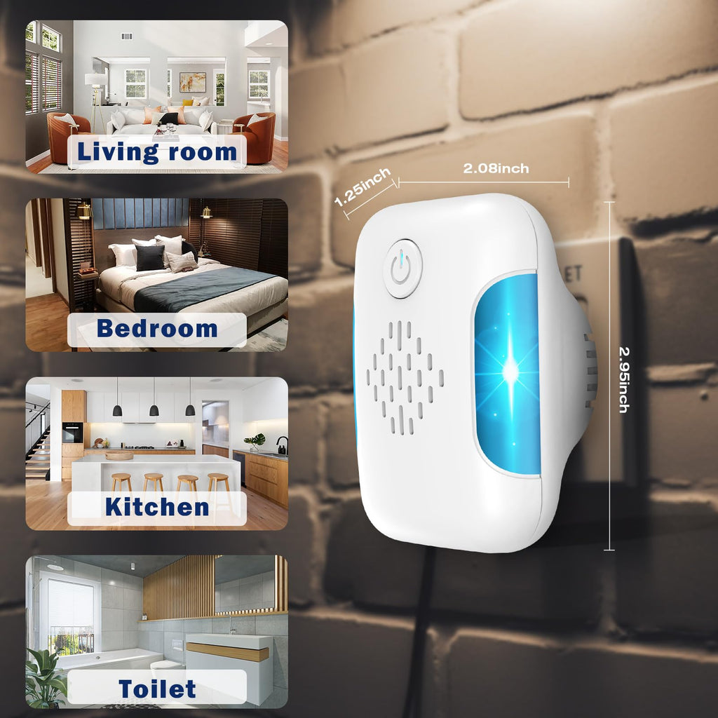 Ultrasonic Pest & Mouse Repeller, Indoor Pest Control, Ultrasonic Pest Repellent, Indoor Pest Control for Home, Kitchen, Office, Warehouse, Hotel, Two Mode Switching, 6 Packs