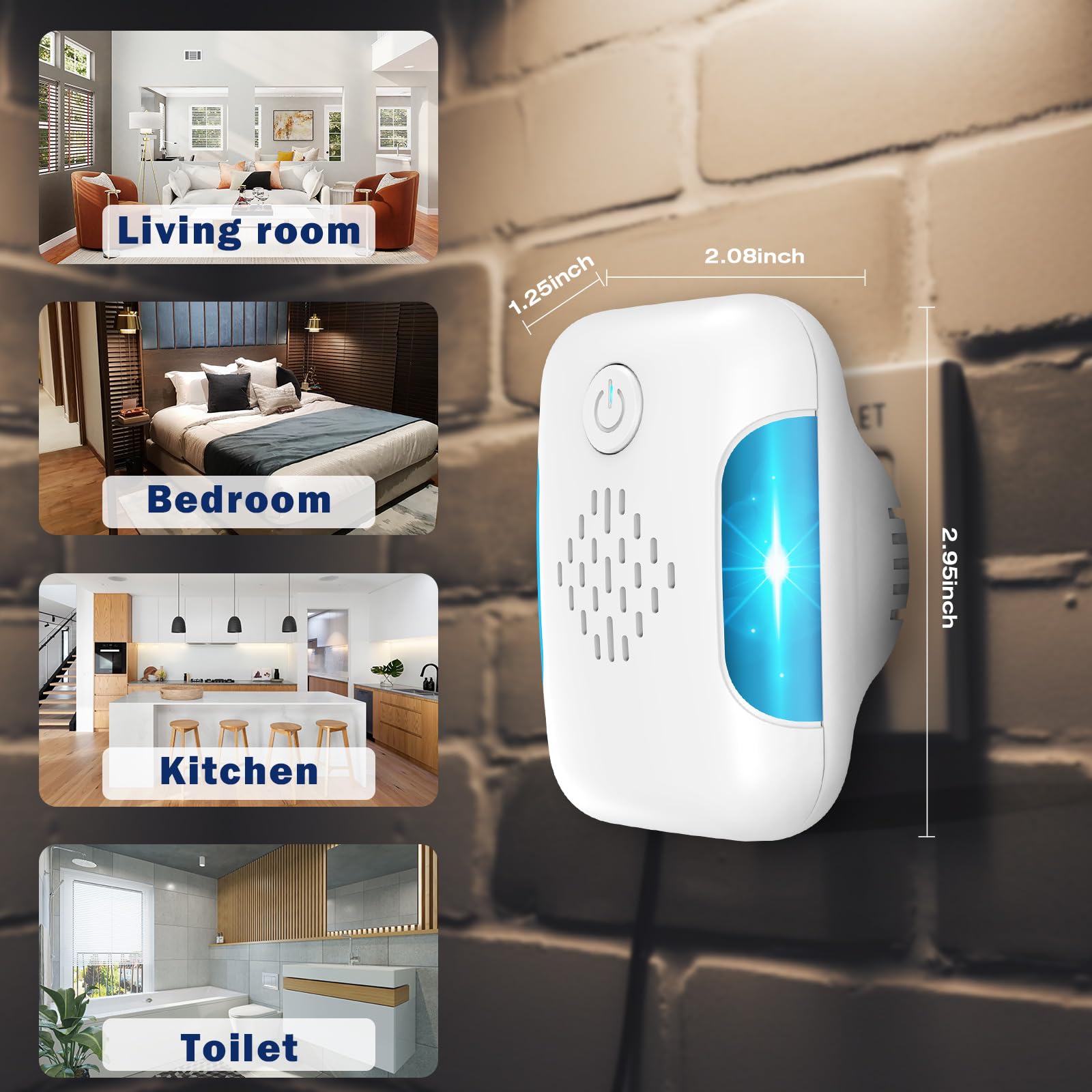 Ultrasonic Pest & Mouse Repeller, Indoor Pest Control, Ultrasonic Pest Repellent, Indoor Pest Control for Home, Kitchen, Office, Warehouse, Hotel, Two Mode Switching, 6 Packs