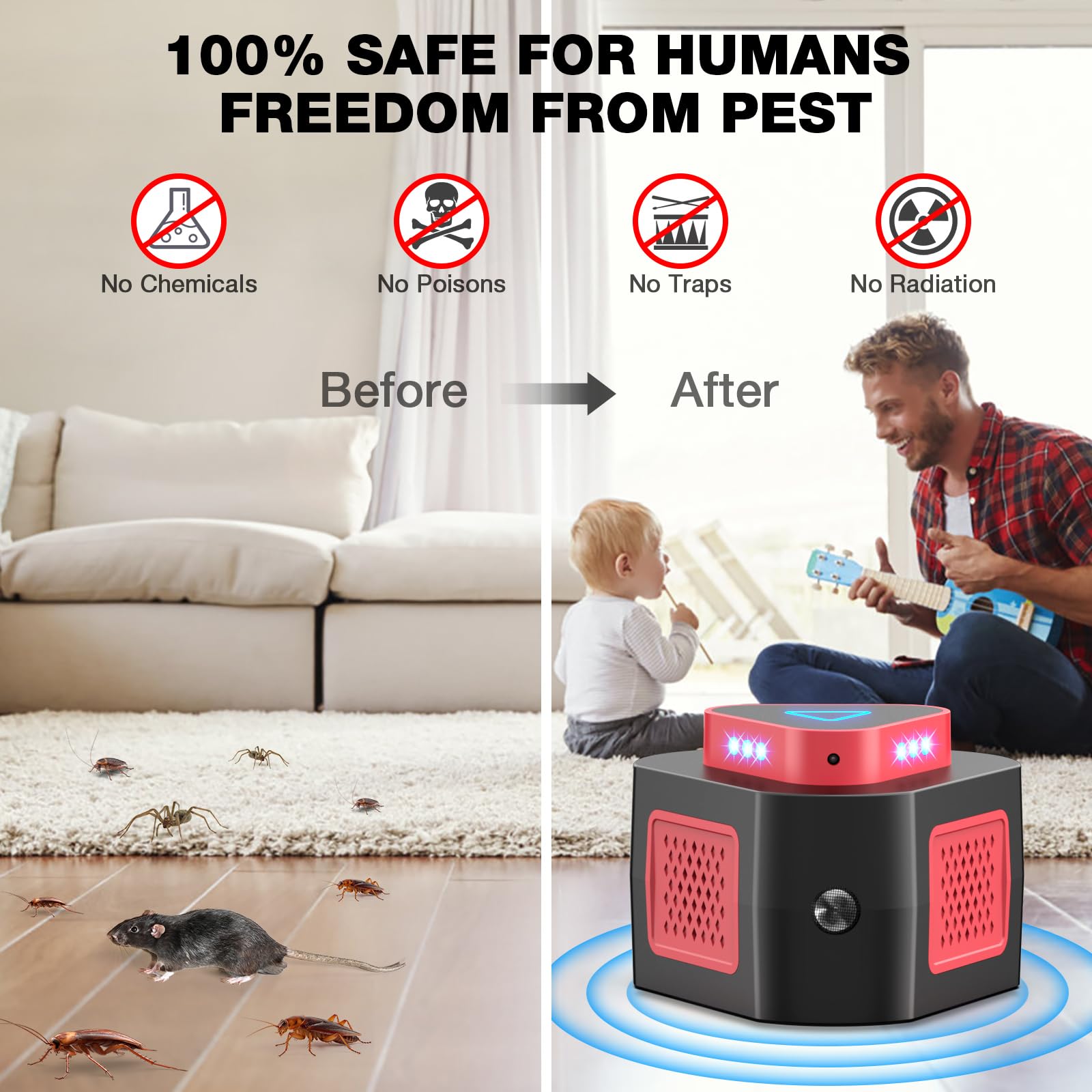 Tirgo Mouse Repellent Ultrasonic Plug in, 2025 Upgraded Ultrasonic Pest Repeller