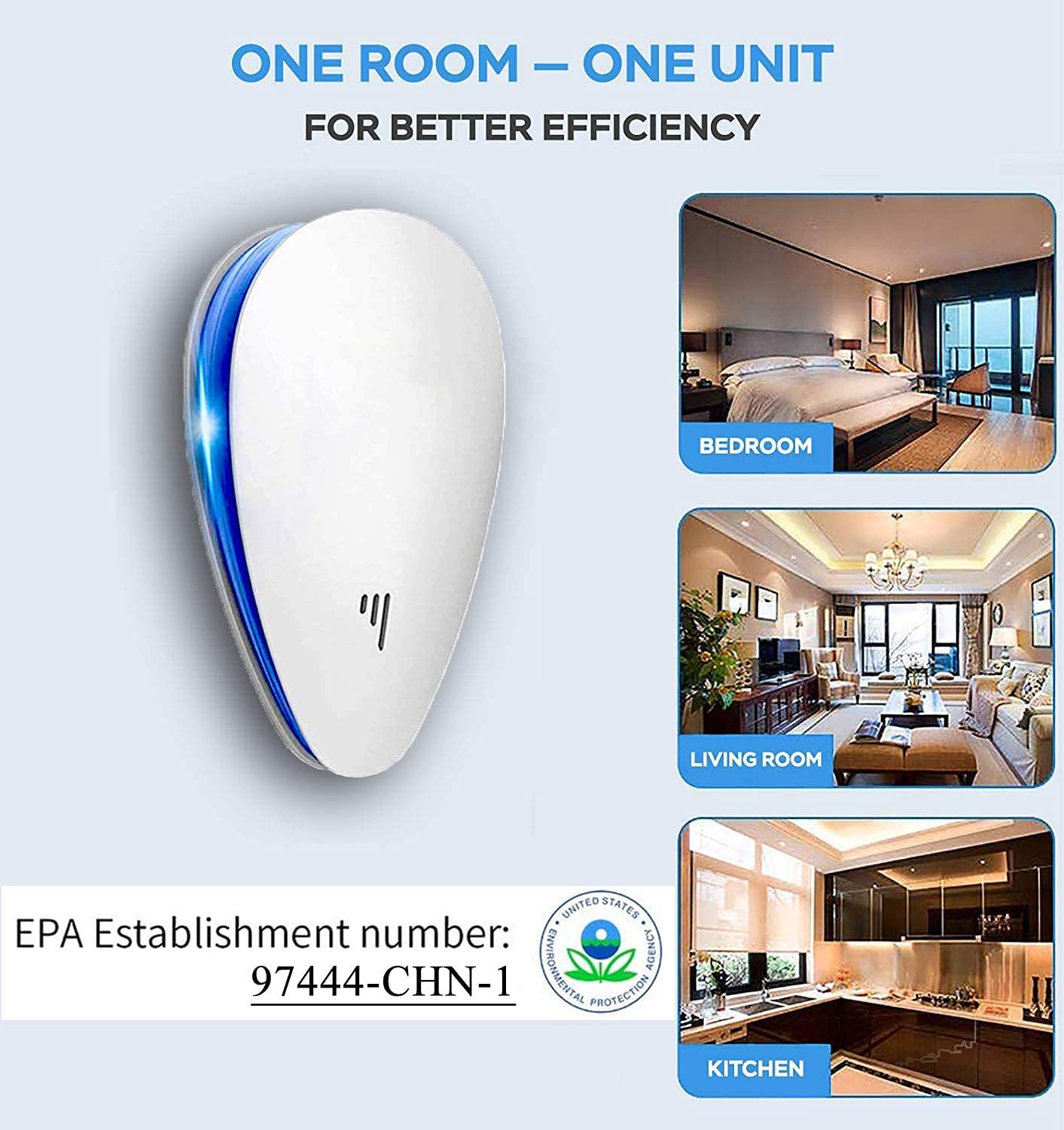 FSTER Ultrasonic Pest Control Repellent 6 Pack, 2024 Upgraded Version Insect Repeller, Electronic Indoor Plug in for Mosquito, Spider, Mice, Ant, Insects, Roaches, Rodent