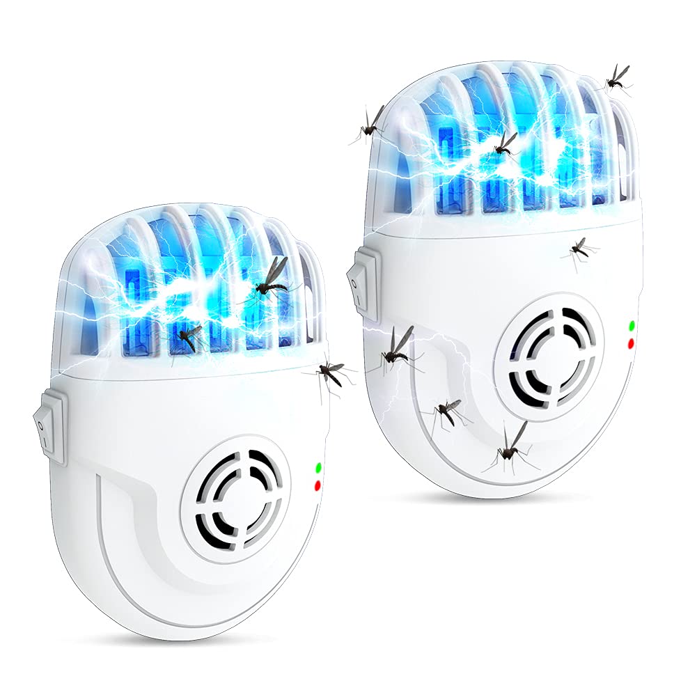 Ultrasonic Pest Repeller with Mosquito Killer- 2 Packs, Bug Repellent Indoor Plug Pest Conrol, Mosquito Repellent, Electronic Pest Control for Bugs Roaches Insects Mice Spiders Mosquitoes (2 Pack)