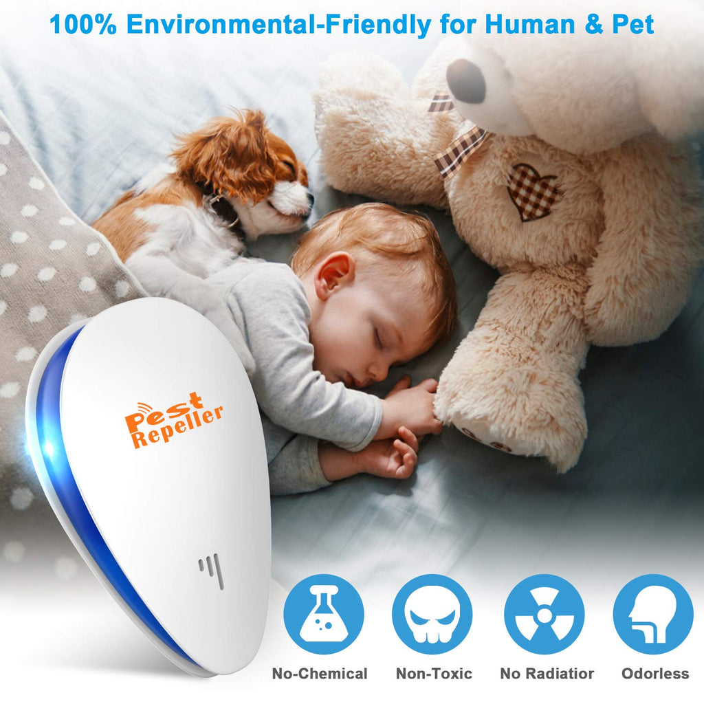 Ultrasonic Pest Repeller-6 Pack,Rodent Repellent Indoor,Pest Repeller Plug in,Mouse Repellent Ultrasonic Plug in,Pest Control for Roach,Ant, Spider,Mice Repellent for House,Garage,Warehouse