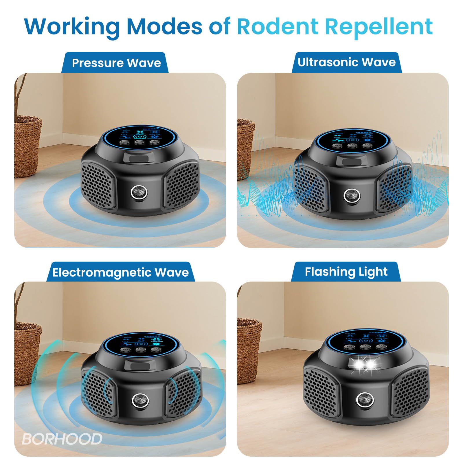 2 Pack Ultrasonic Pest Repellent Plug in, Indoor Electronic Deterrent for Mouse,Mice,Rat,Squirrel,Roach,Ant, Spider,Rodent Control for Kitchen,Garage, Attic, Home