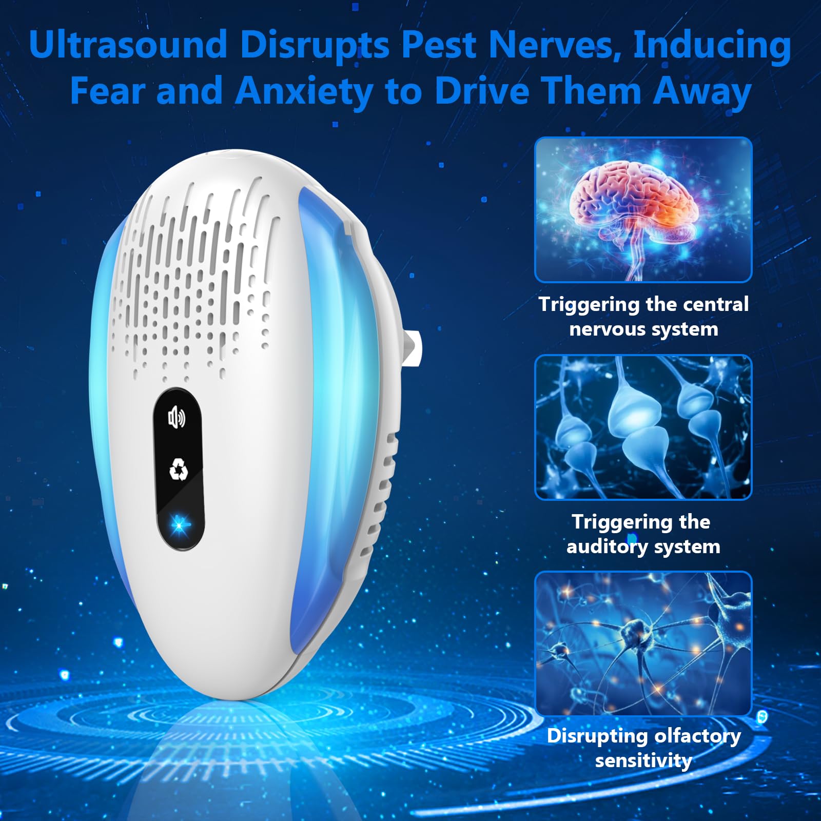2025 Upgraded Ultrasonic Repeller & Insect Indoor Repeller,Ultrasonic and Repellent for Mouse,Roach,Rodent, Bugs,Mosquito,Mice,Ant, Spider,3 Mode Switching,2 Packs