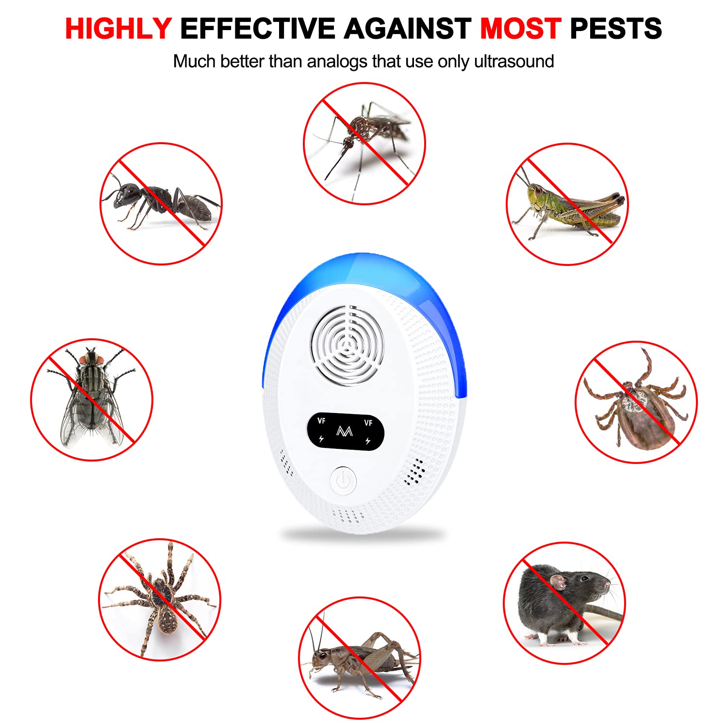Bectine 2022 Upgraded Version Ultrasonic Pest Repeller 6 Packs