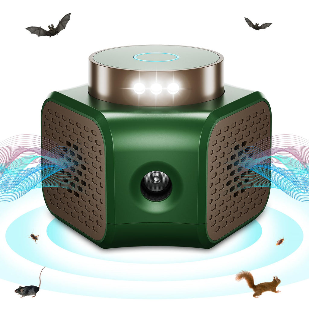 Mice Repellent Indoor Qunifyed Rodent Repellent Ultrasonic Plug in 4 Modes Ultrasonic Pest Repeller with 9 Strobe Lights - Effective Control for Mouse, Squirrel, Rat, Rodent, Roach, Bugs, Bat, Gekos