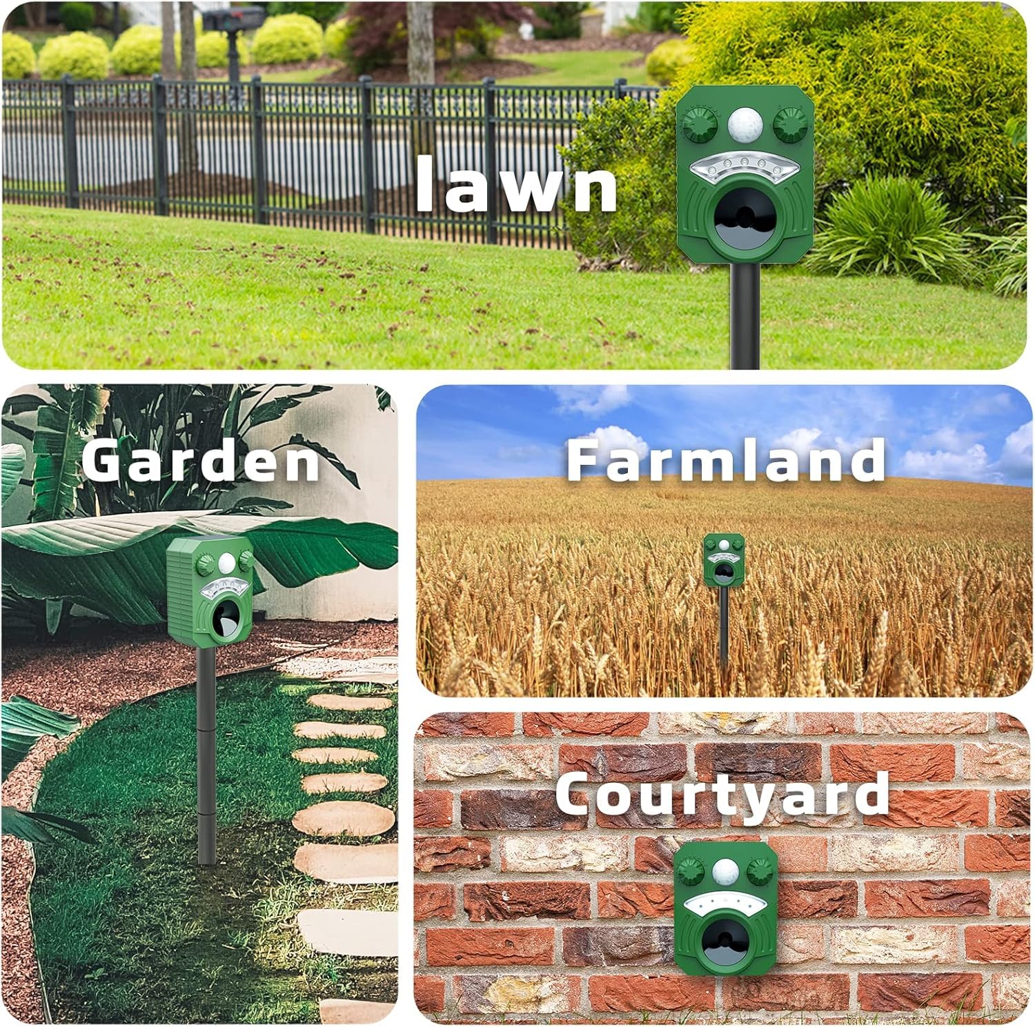 Solar Animal Repellent, Cat Repellent Outdoor, Squirrel Repellent, Deer Repellent, Motion Sensor & Flashing Light, Repel Dogs, Deer, Fox, Raccoon, Skunk, Rabbit, Squirrels, Coyote Deterrent for Yard