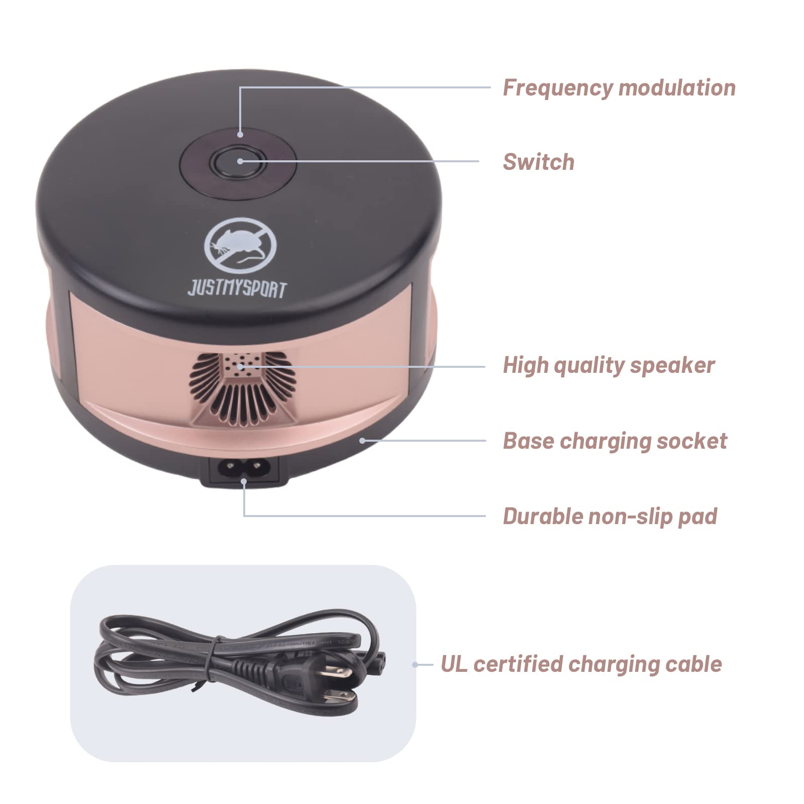 JUSTMYSPORT Ultrasonic Pest Repeller,Rodent Mouse Repellent,Indoor Mosquito Insect &Pest Plug in Rat,Mice Pest Control 6-in-1 Wave Garden House