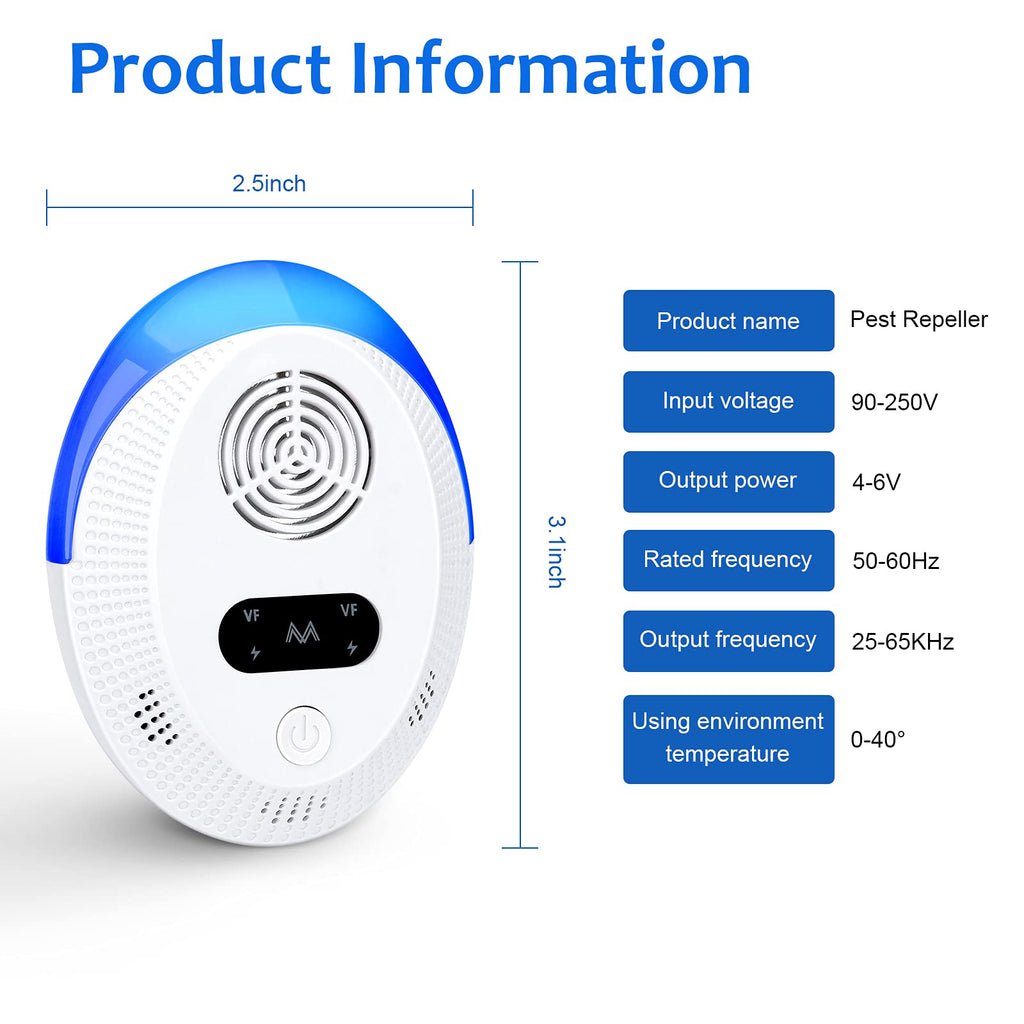 Bectine 2022 Upgraded Version Ultrasonic Pest Repeller 6 Packs