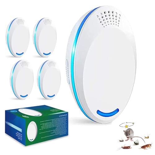Mouse Mice Repeller Indoor, 4 PCS Rodent Rat Repellent, Ultrasonic Pest Mouse Repeller, Spider Repellent Indoor, Pest Roach Repellent Ultrasonic Plug in, 4 inch