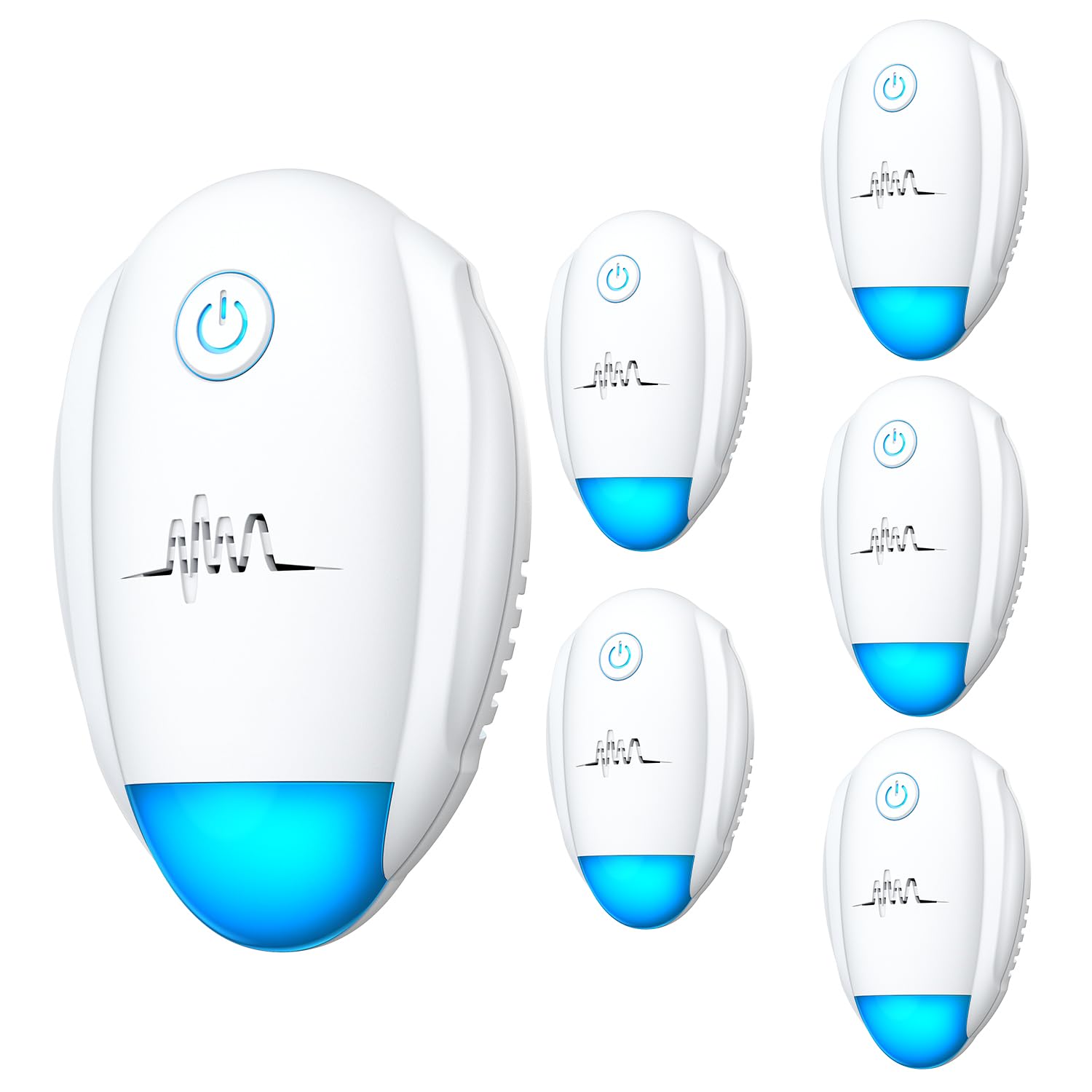 Upgraded Ultrasonic Repellent 6 Packs - Indoor Ultrasonic Repeller for Bugs,Mosquito,Roach, Ant, Rodent, Mouse, Spider for House, Office, Garage, Supermarket, Electronic Plug in Pest Control (White)