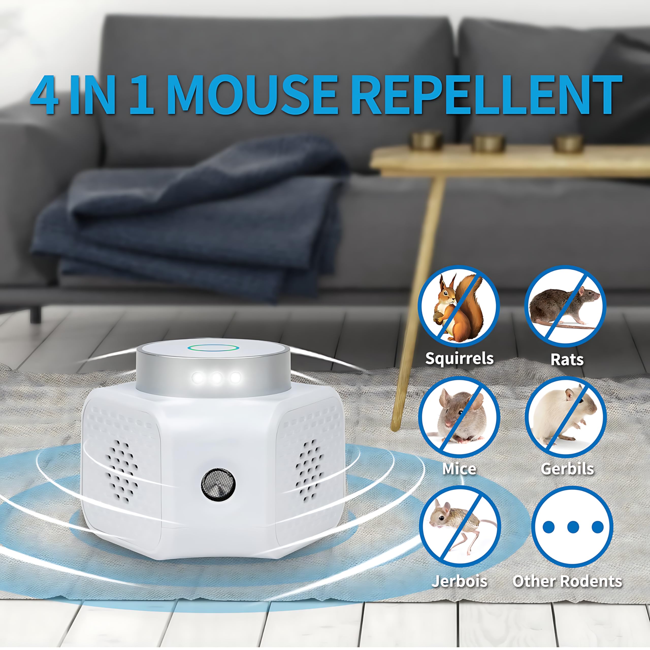 Ultrasonic Pest Repellent Indoor Plug in - Rodent & Mice Repellent Electronic Pest Control for Roach Mosquito Spider Bug