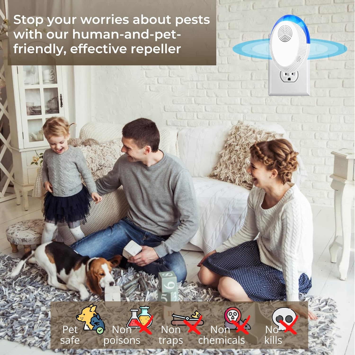 Ultrasonic Pest Repeller 6 Pack Mice Repellent Indoor Pest Repellent Ultrasonic Plug in, Mouse Deterrent, Pest Control for Rodents, Roaches, Cockroaches, Spiders, Insects(6 Pack)