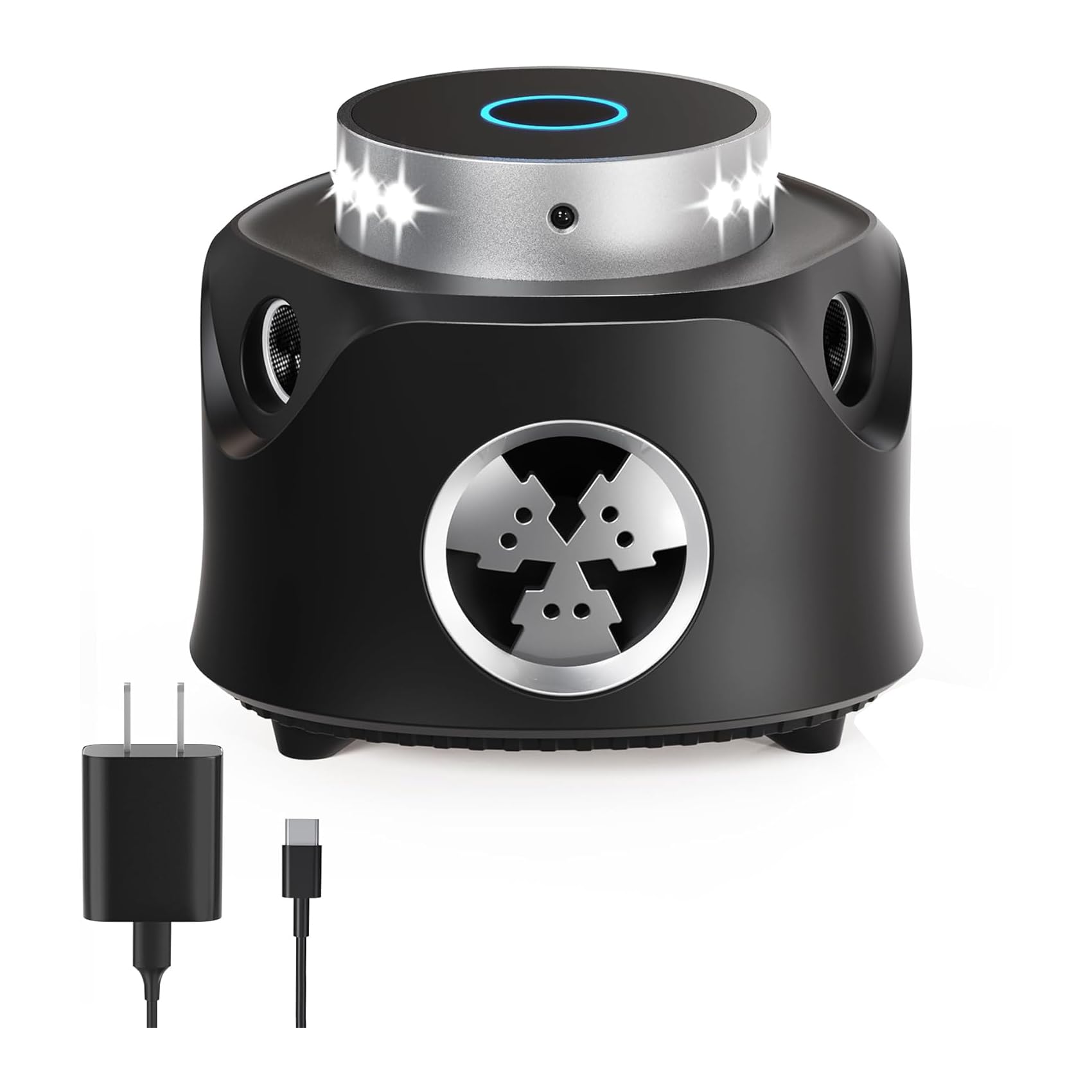 Ultrasonic Mouse Sentry 360° Mice Repellent Indoor Deterrent with 9 Strobe LEDs Pet-Friendly Rodent Repeller Electronic Rat for Home Warehouse (Black)